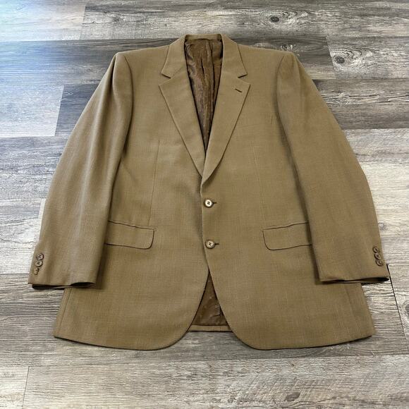 Brioni Roma Tan Mens Wool‎ Silk Blend 44L Italy Made Sports Coat Blazer Suit - Picture 1 of 13